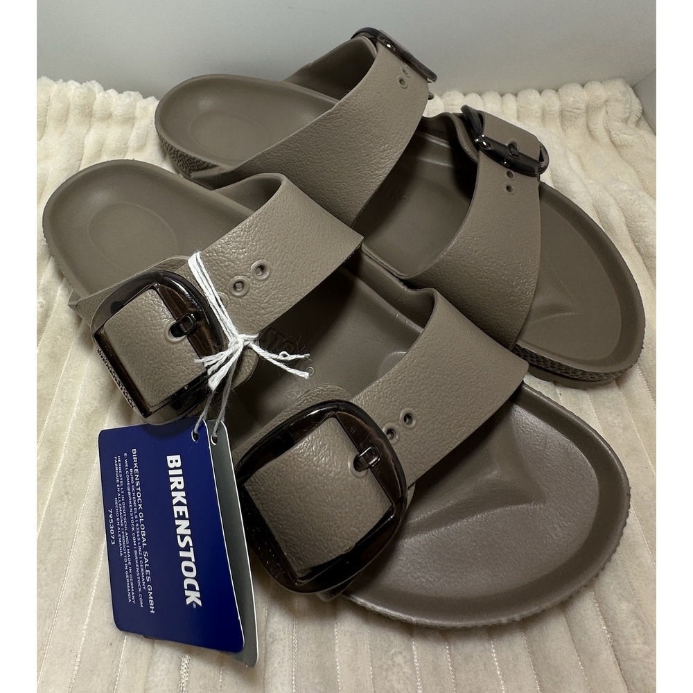 Birkenstock EVA Arizona Big Buckle Slides Sandals in Taupe US Men's Size 10 NIB